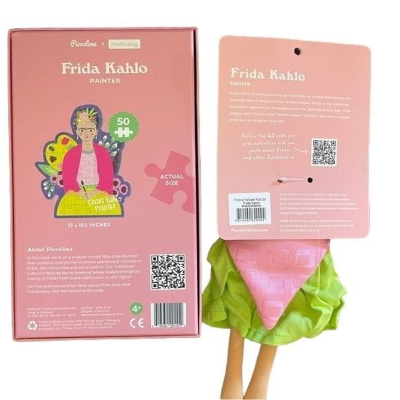 Mudpuppy Piccolina Frida Kahlo Painter 50 Pc Puzzle Plush Doll Set New Gift - Picture 3 of 5